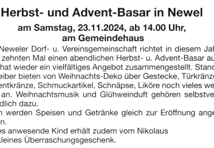 Herbst- und Advent-Basar, © Neweler Dorf- u. Vereinsgemeinschaft